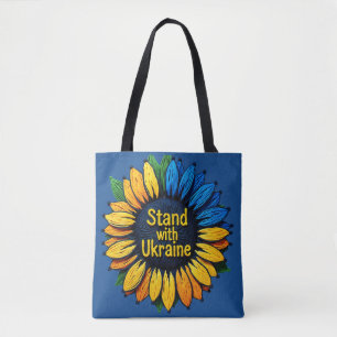 Steh mit Ukraine Sonnenblume Garn Kunst  Tasche