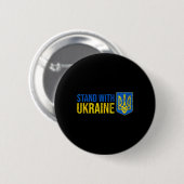 Steh mit Ukraine Ukrainische Flagge Wappen Ukr Button (Vorne & Hinten)