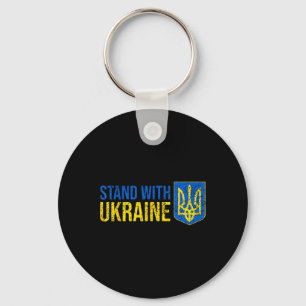 Steh mit Ukraine Ukrainische Flagge Wappen Ukr Schlüsselanhänger