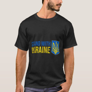 Steh mit Ukraine Ukrainische Flagge Wappen Ukr T-Shirt