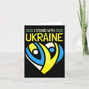 Stehe mit der ukrainischen Flag-Anti-Putins-Erklär Karte