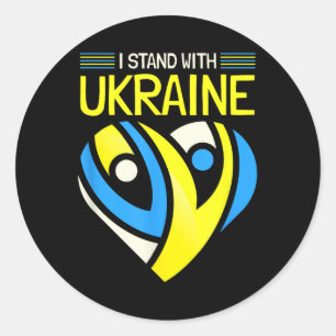 Stehe mit der ukrainischen Flag-Anti-Putins-Erklär Runder Aufkleber