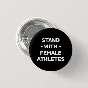 Stehe mit weiblichen Athleten weiße schwarze Typog Button