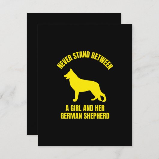 Stehe nie zwischen einem Mädchen und ihrem deutsch Dankeskarte (Vorne/Hinten)