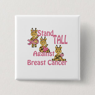 stehen hoch gegen Brustkrebs Button
