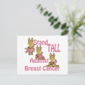 stehen hoch gegen Brustkrebs Postkarte (Stehend Vorderseite)