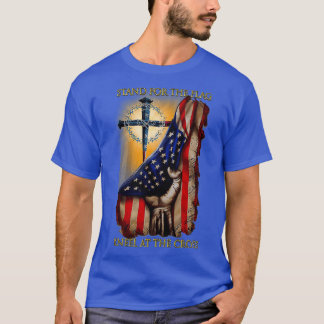 Stehen Sie auf der Flagge Jesus Christi Christen T-Shirt