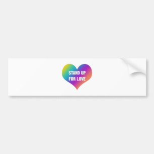 Stehen Sie auf für Liebe (Regenbogenherz) Autoaufkleber
