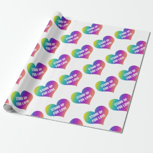 Stehen Sie auf für Liebe (Regenbogenherz) Geschenkpapier
