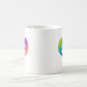Stehen Sie auf für Liebe (Regenbogenherz) Kaffeetasse (Mittel)