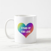 Stehen Sie auf für Liebe (Regenbogenherz) Kaffeetasse (Links)