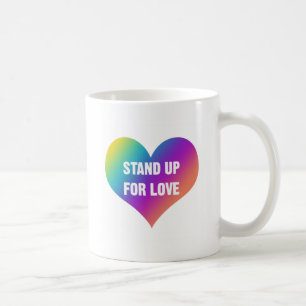 Stehen Sie auf für Liebe (Regenbogenherz) Kaffeetasse