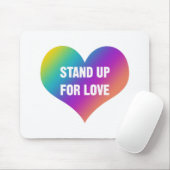 Stehen Sie auf für Liebe (Regenbogenherz) Mousepad (Mit Mouse)