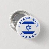 Stehen Sie auf Israel, weißer, benutzerdefinierter Button (Vorne & Hinten)