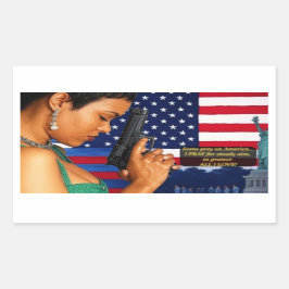 Stehen Sie groß und fest für Freiheit! Rechteckiger Aufkleber