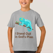 Stehen Sie in Gottes Plan Chameleon Kids T - Shirt (Vorderseite)