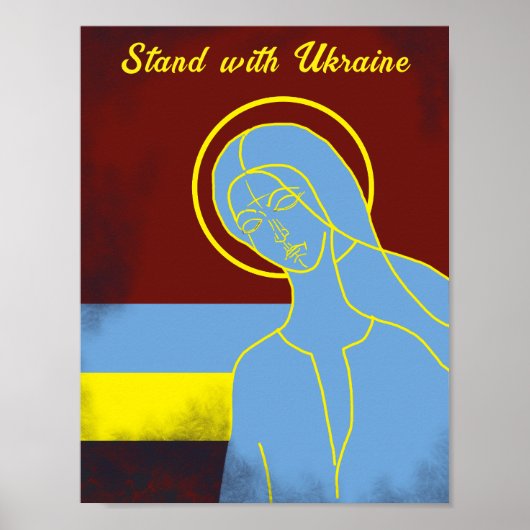 Stehen Sie mit dem Frieden in der Ukraine "Gelb bl Poster (Vorne)