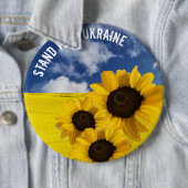 Stehen Sie mit der Ukraine gelb und blau mit Sonne Button (Beispiel)