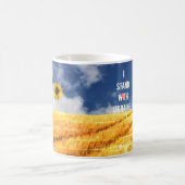 Stehen Sie mit der Ukraine gelb und blau mit Sonne Kaffeetasse (Mittel)