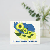 Stehen Sie mit der Ukraine. Sonnenblumen Ukrainisc Postkarte (Stehend Vorderseite)
