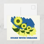 Stehen Sie mit der Ukraine. Sonnenblumen Ukrainisc Postkarte (Vorne/Hinten)
