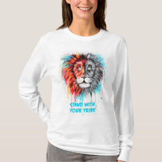 Stehen Sie mit Ihrem Stamm Frauen lange Ärmeln T - T-Shirt