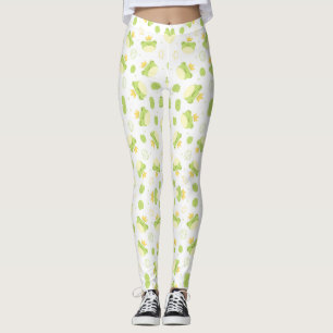 Stehen Sie mit Niedlichen Frosch- und Kronen-Leggi Leggings