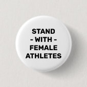 Stehen Sie mit Sportlerinnen Schwarz-weiße Typogra Button (Vorderseite)