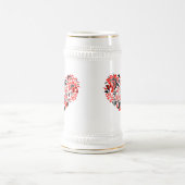 Stehen Sie mit ukrainischer Schrift und Herz Bierglas (Mittel)