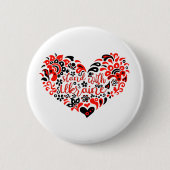 Stehen Sie mit ukrainischer Schrift und Herz Button (Vorderseite)