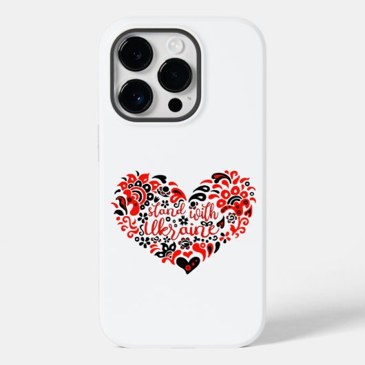 Stehen Sie mit ukrainischer Schrift und Herz Case-Mate iPhone Hülle (Rückseite)