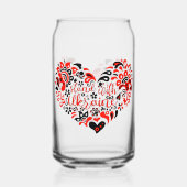 Stehen Sie mit ukrainischer Schrift und Herz Dosenglas (Rückseite)