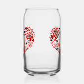 Stehen Sie mit ukrainischer Schrift und Herz Dosenglas (Links)