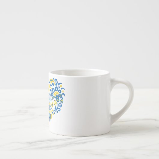 Stehen Sie mit ukrainischer Schrift und Herz Espressotasse (Rechts)