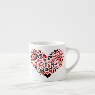 Stehen Sie mit ukrainischer Schrift und Herz Espressotasse