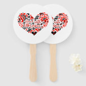 Stehen Sie mit ukrainischer Schrift und Herz Fächer (Vorne und Hinten)