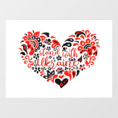 Stehen Sie mit ukrainischer Schrift und Herz Fensteraufkleber (Blatt)