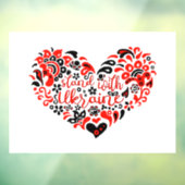 Stehen Sie mit ukrainischer Schrift und Herz Fensteraufkleber (Blatt 3)