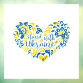 Stehen Sie mit ukrainischer Schrift und Herz Fensteraufkleber (Blatt 3)