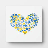 Stehen Sie mit ukrainischer Schrift und Herz Fotoplatte (Vorderseite)