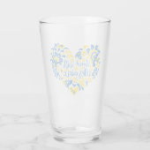 Stehen Sie mit ukrainischer Schrift und Herz Glas (Rückseite)