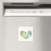Stehen Sie mit ukrainischer Schrift und Herz Magnet (In Situ (Geschirrspüler))