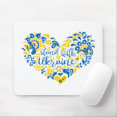 Stehen Sie mit ukrainischer Schrift und Herz Mousepad (Mit Mouse)