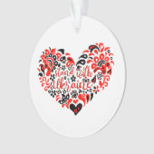 Stehen Sie mit ukrainischer Schrift und Herz Ornament (Vorderseite)