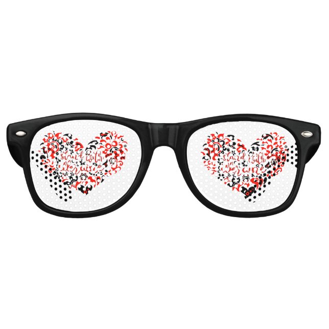 Stehen Sie mit ukrainischer Schrift und Herz Partybrille (Vorderseite)