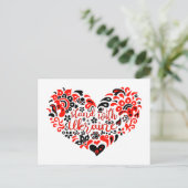 Stehen Sie mit ukrainischer Schrift und Herz Postkarte (Stehend Vorderseite)