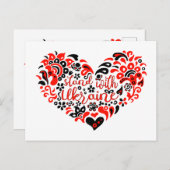 Stehen Sie mit ukrainischer Schrift und Herz Postkarte (Vorne/Hinten)