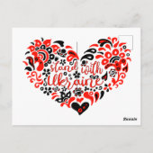 Stehen Sie mit ukrainischer Schrift und Herz Postkarte (Rückseite)