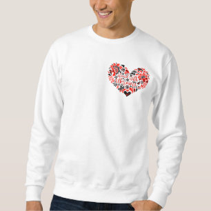 Stehen Sie mit ukrainischer Schrift und Herz Sweatshirt