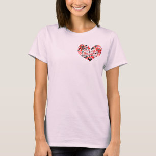 Stehen Sie mit ukrainischer Schrift und Herz T-Shirt
